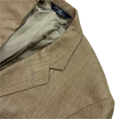 Polo Ralph Lauren Green Barleycorn Tweed Blazer Sports Coat (Silk Linen Wool) - 43R