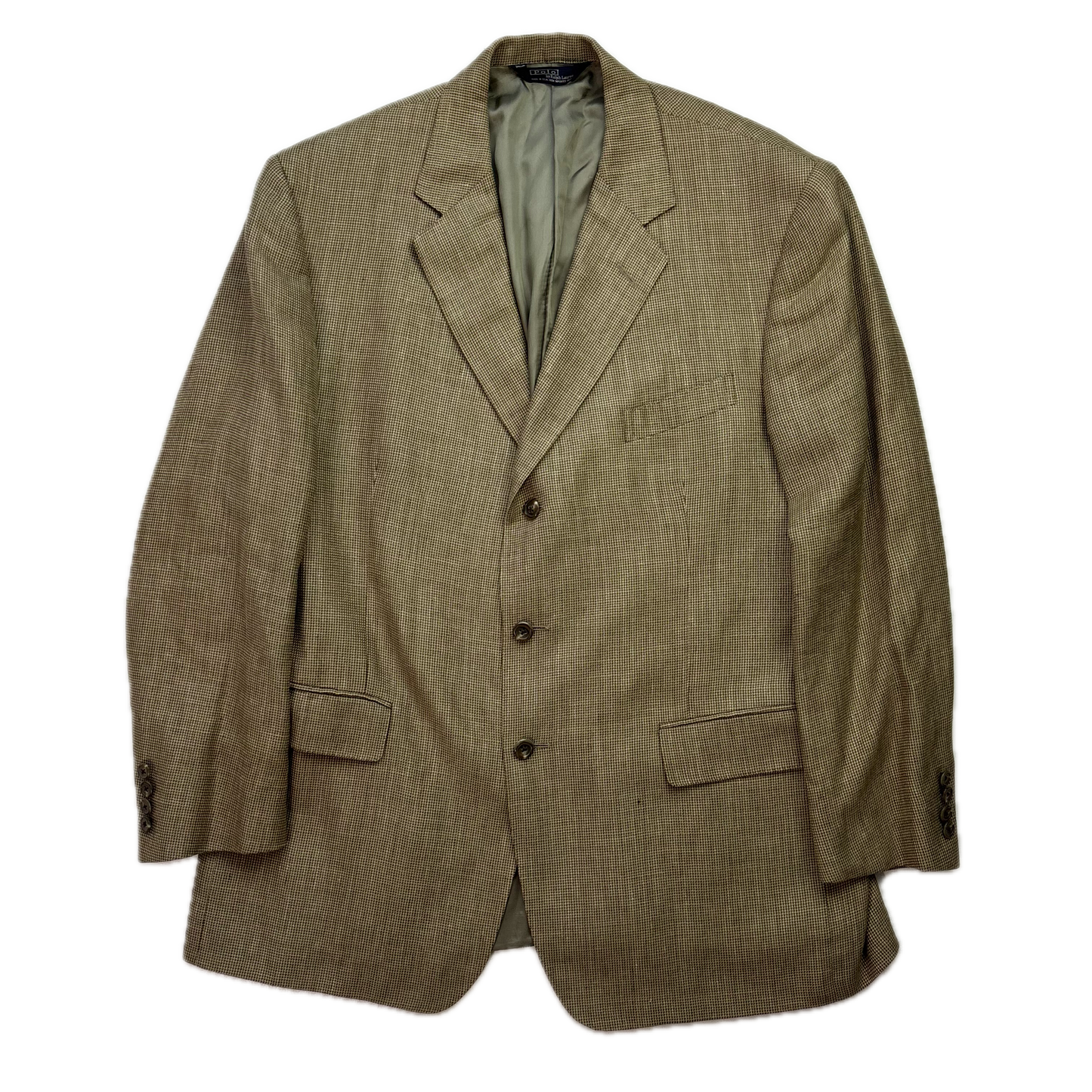 Polo Ralph Lauren Green Barleycorn Tweed Blazer Sports Coat (Silk Linen Wool) - 43R