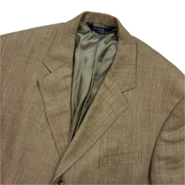Polo Ralph Lauren Green Barleycorn Tweed Blazer Sports Coat (Silk Linen Wool) - 43R