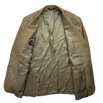 Polo Ralph Lauren Green Barleycorn Tweed Blazer Sports Coat (Silk Linen Wool) - 43R