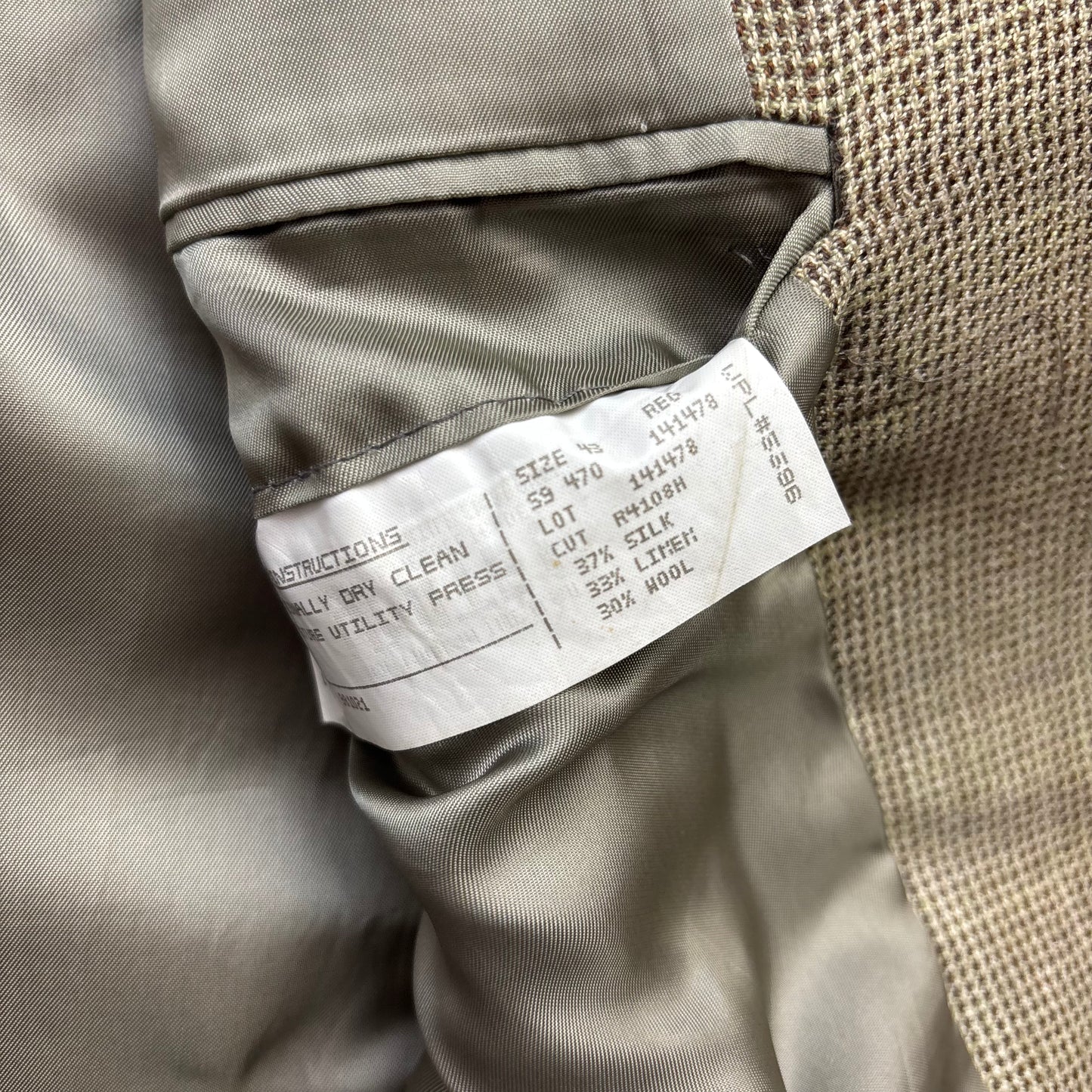 Polo Ralph Lauren Green Barleycorn Tweed Blazer Sports Coat (Silk Linen Wool) - 43R