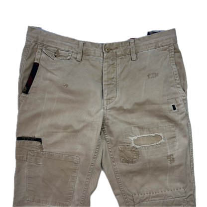 Polo Ralph Lauren Patchwork Distressed Beige Chinos - 33x34