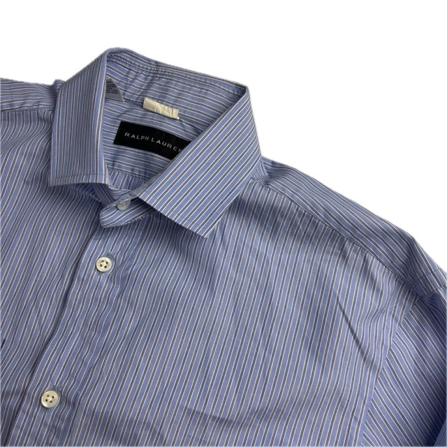 Ralph Lauren Black Label Sloane Blue Striped Formal Shirt - 15.5