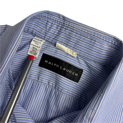 Ralph Lauren Black Label Sloane Blue Striped Formal Shirt - 15.5