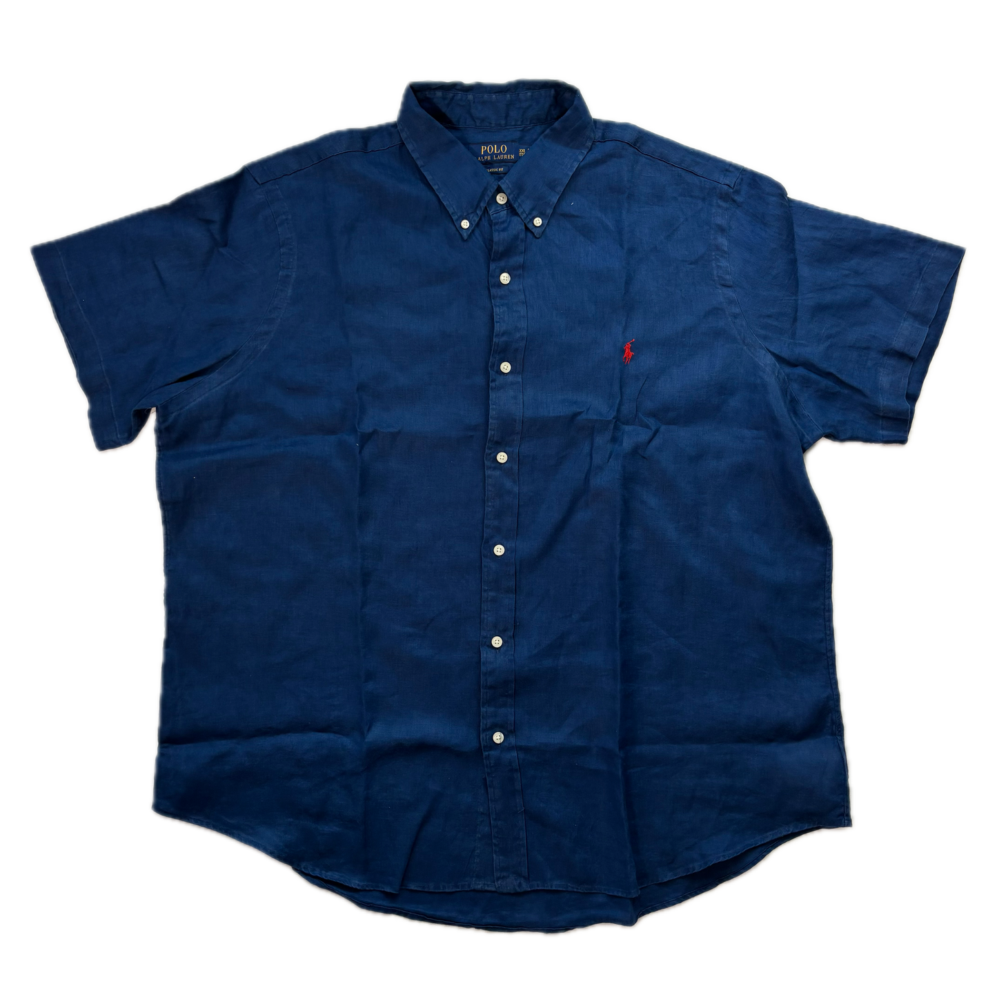 Polo Ralph Lauren Navy Blue Linen Shirt Classic Fit - XXL