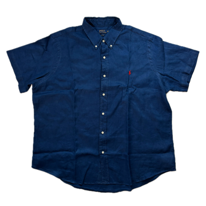Polo Ralph Lauren Navy Blue Linen Shirt Classic Fit - XXL
