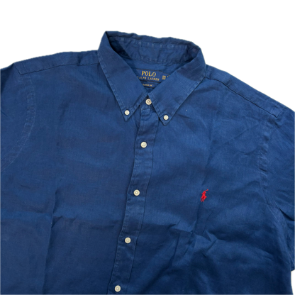Polo Ralph Lauren Navy Blue Linen Shirt Classic Fit - XXL