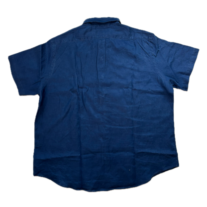 Polo Ralph Lauren Navy Blue Linen Shirt Classic Fit - XXL