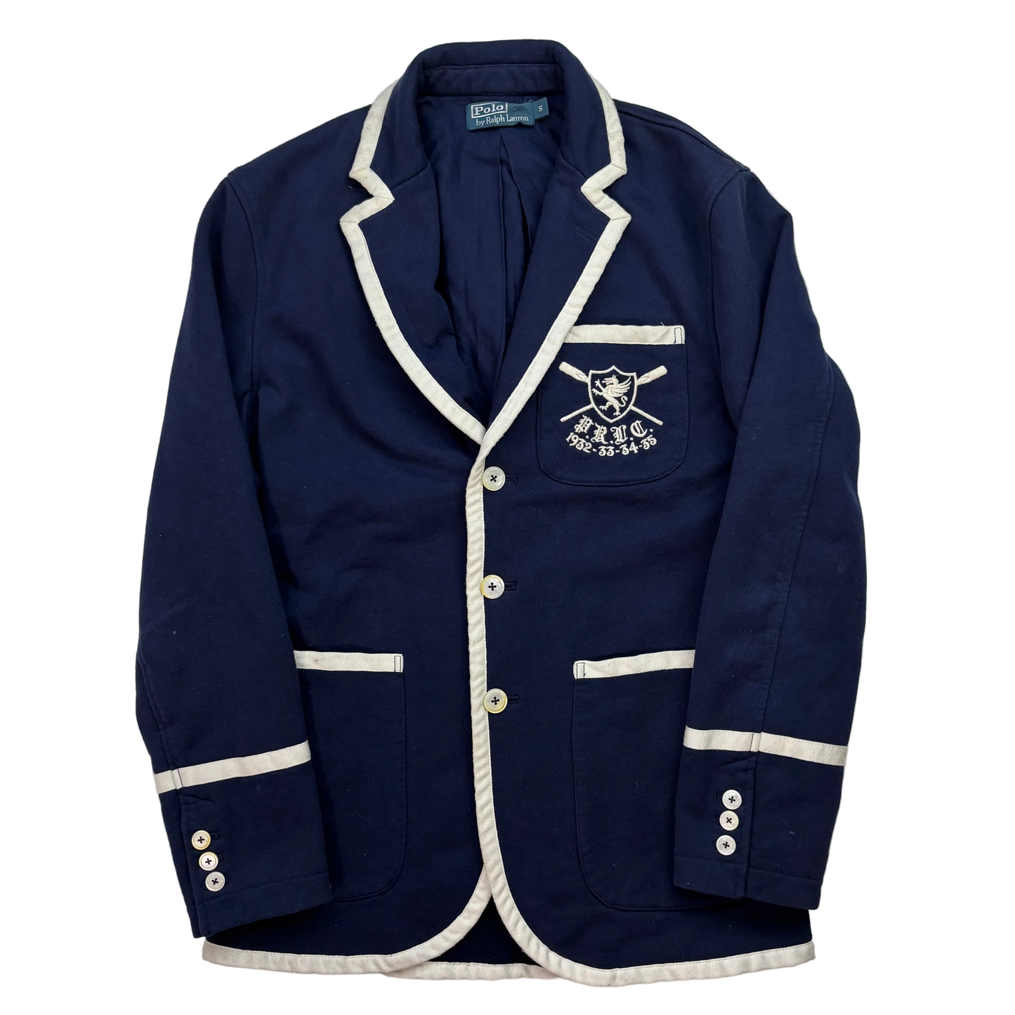 Polo Ralph Lauren Navy Rowing Crest Sports Jacket Blazer - S