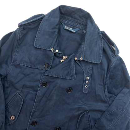 Polo Ralph Lauren Navy Aviator Bomber Jacket Double Breast Cropped - L