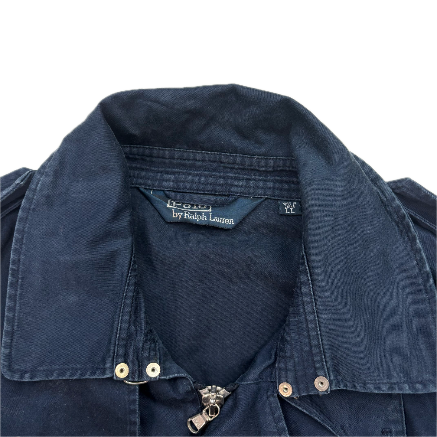 Polo Ralph Lauren Navy Aviator Bomber Jacket Double Breast Cropped - L