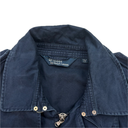 Polo Ralph Lauren Navy Aviator Bomber Jacket Double Breast Cropped - L