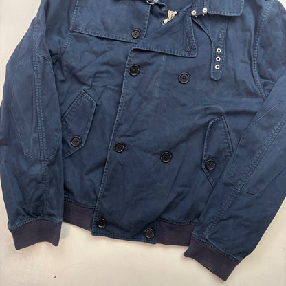 Polo Ralph Lauren Navy Aviator Bomber Jacket Double Breast Cropped - L