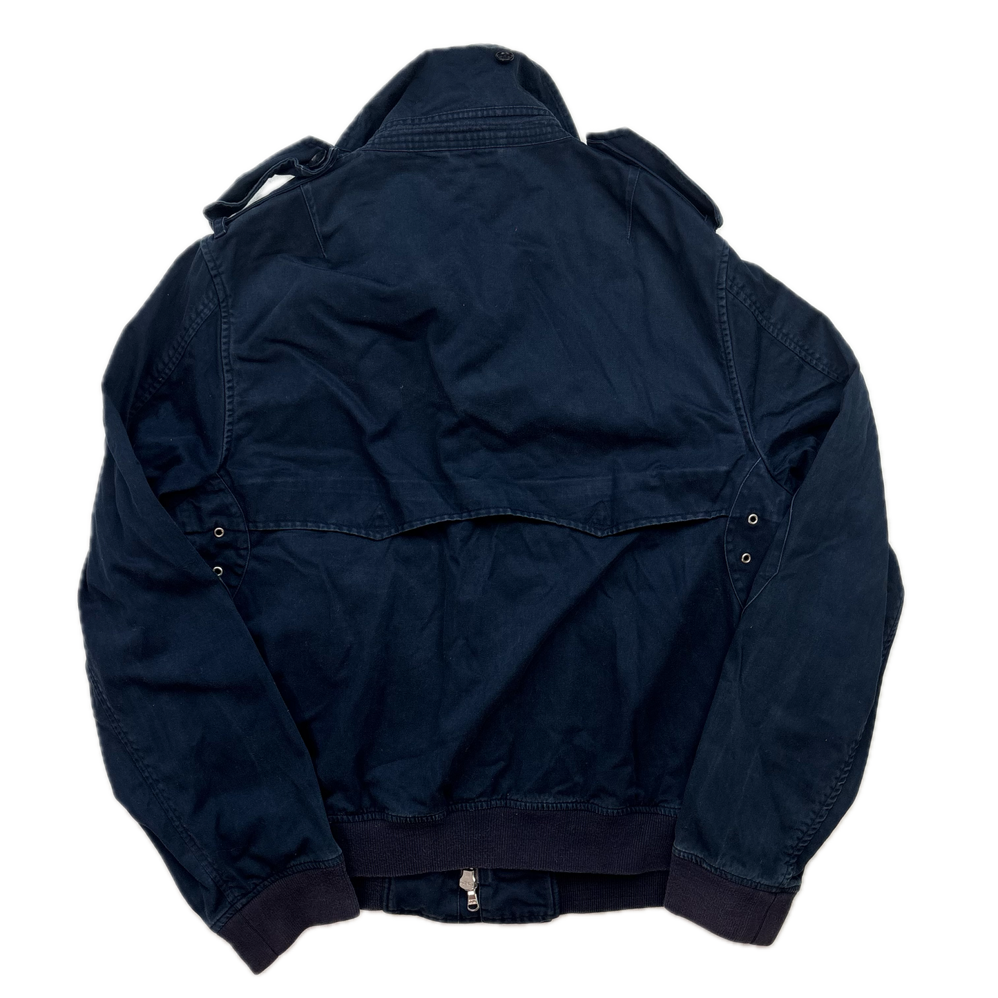 Polo Ralph Lauren Navy Aviator Bomber Jacket Double Breast Cropped - L