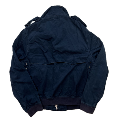 Polo Ralph Lauren Navy Aviator Bomber Jacket Double Breast Cropped - L