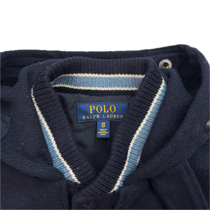 Polo Ralph Lauren Navy Toggle Letterman Varsity BKLYN Jacket (Wool Blend) - XS