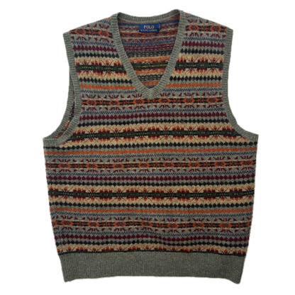 Polo Ralph Lauren Green Fairisle Vest (Lambswool) - M