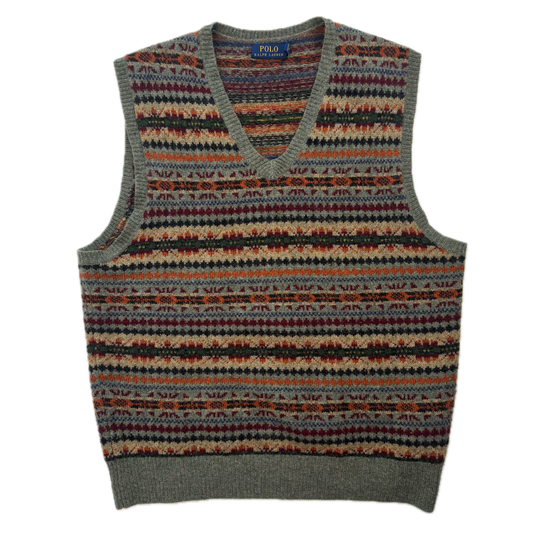 Polo Ralph Lauren Green Fairisle Vest (Lambswool) - M