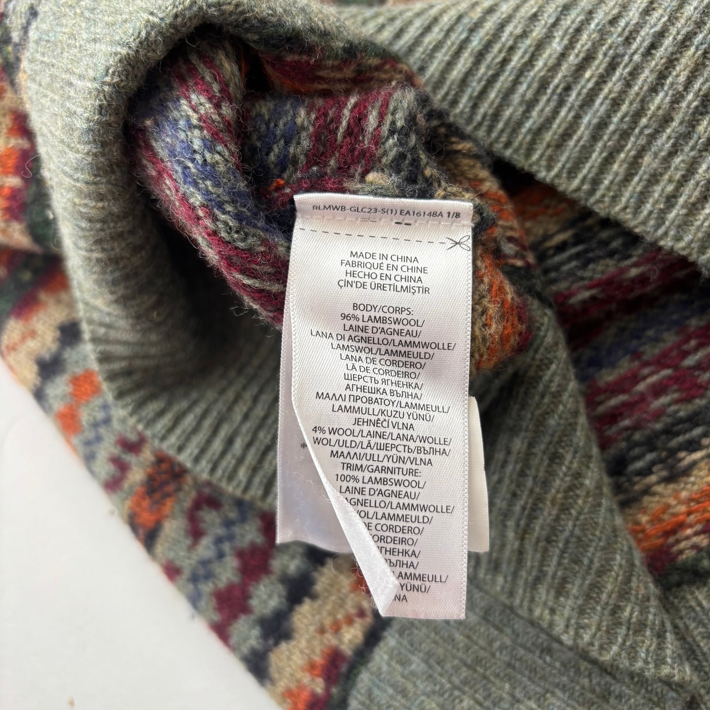 Polo Ralph Lauren Green Fairisle Vest (Lambswool) - M