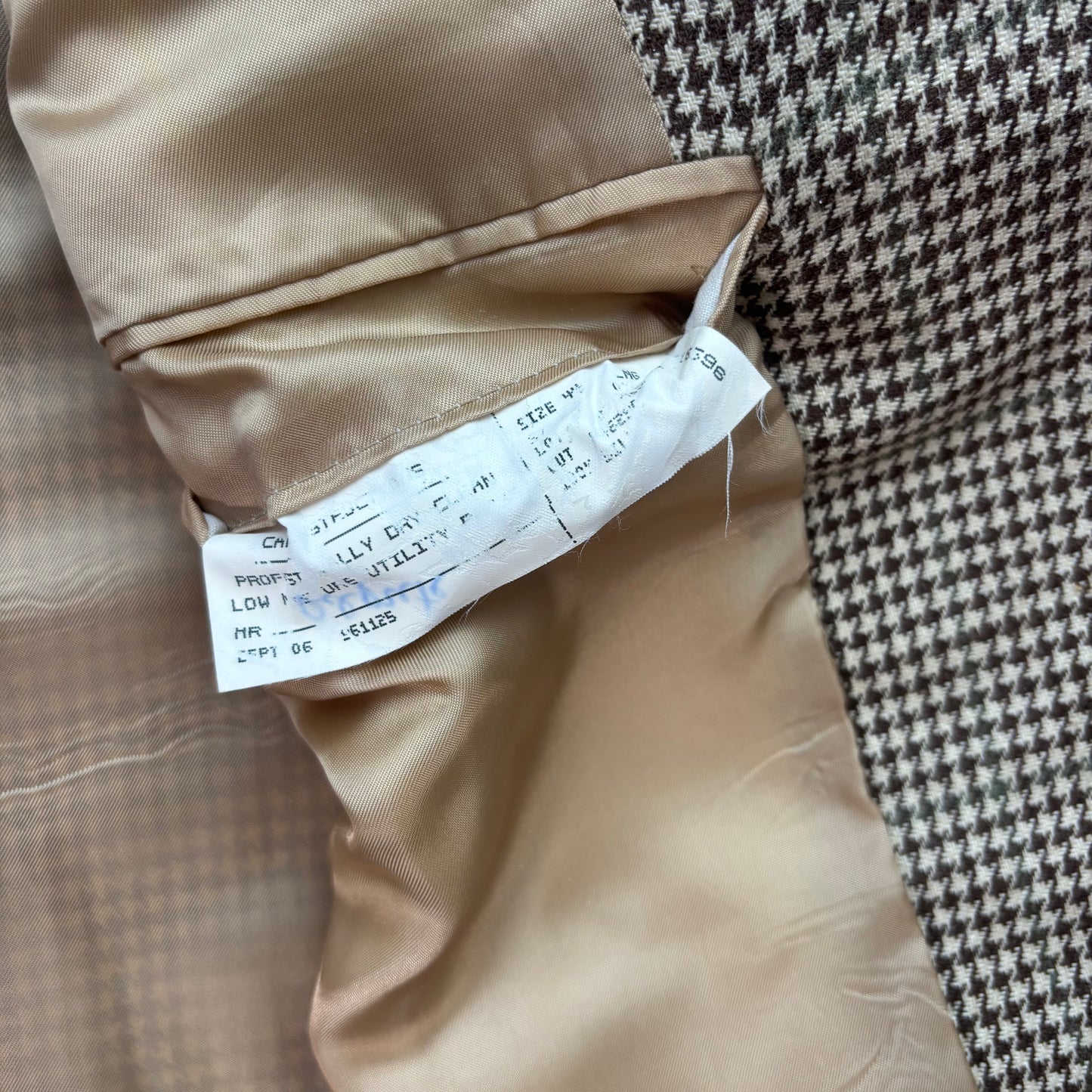 Polo Ralph Lauren Brown Beige Houndstooth Tweed Blazer - 44L