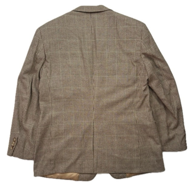 Polo Ralph Lauren Brown Beige Houndstooth Tweed Blazer - 44L