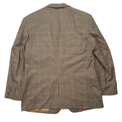 Polo Ralph Lauren Brown Beige Houndstooth Tweed Blazer - 44L