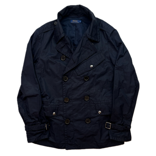 Polo Ralph Lauren Navy Utility Double Breasted Rain Mac Coat - S