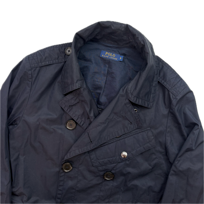 Polo Ralph Lauren Navy Utility Double Breasted Rain Mac Coat - S