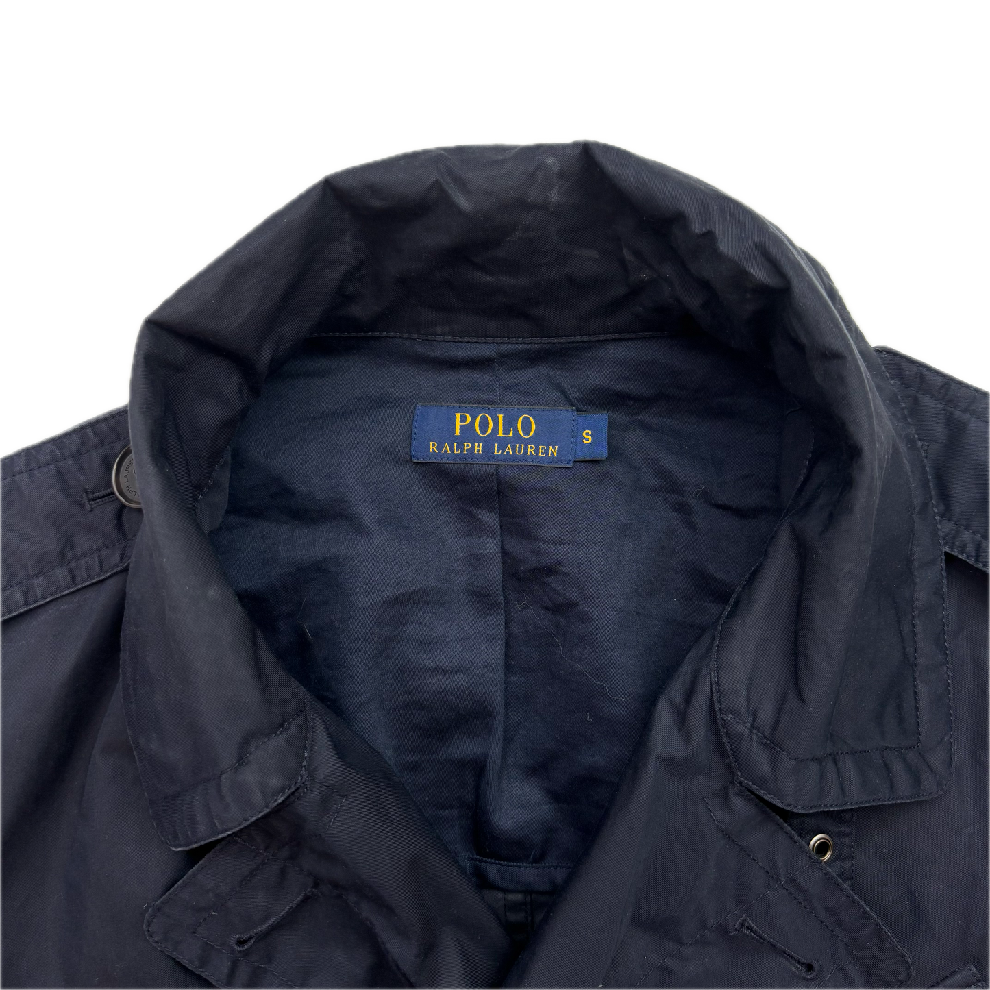 Polo Ralph Lauren Navy Utility Double Breasted Rain Mac Coat - S