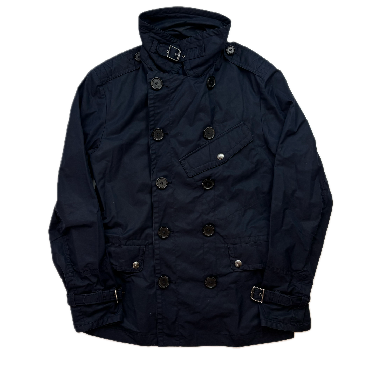 Polo Ralph Lauren Navy Utility Double Breasted Rain Mac Coat - S