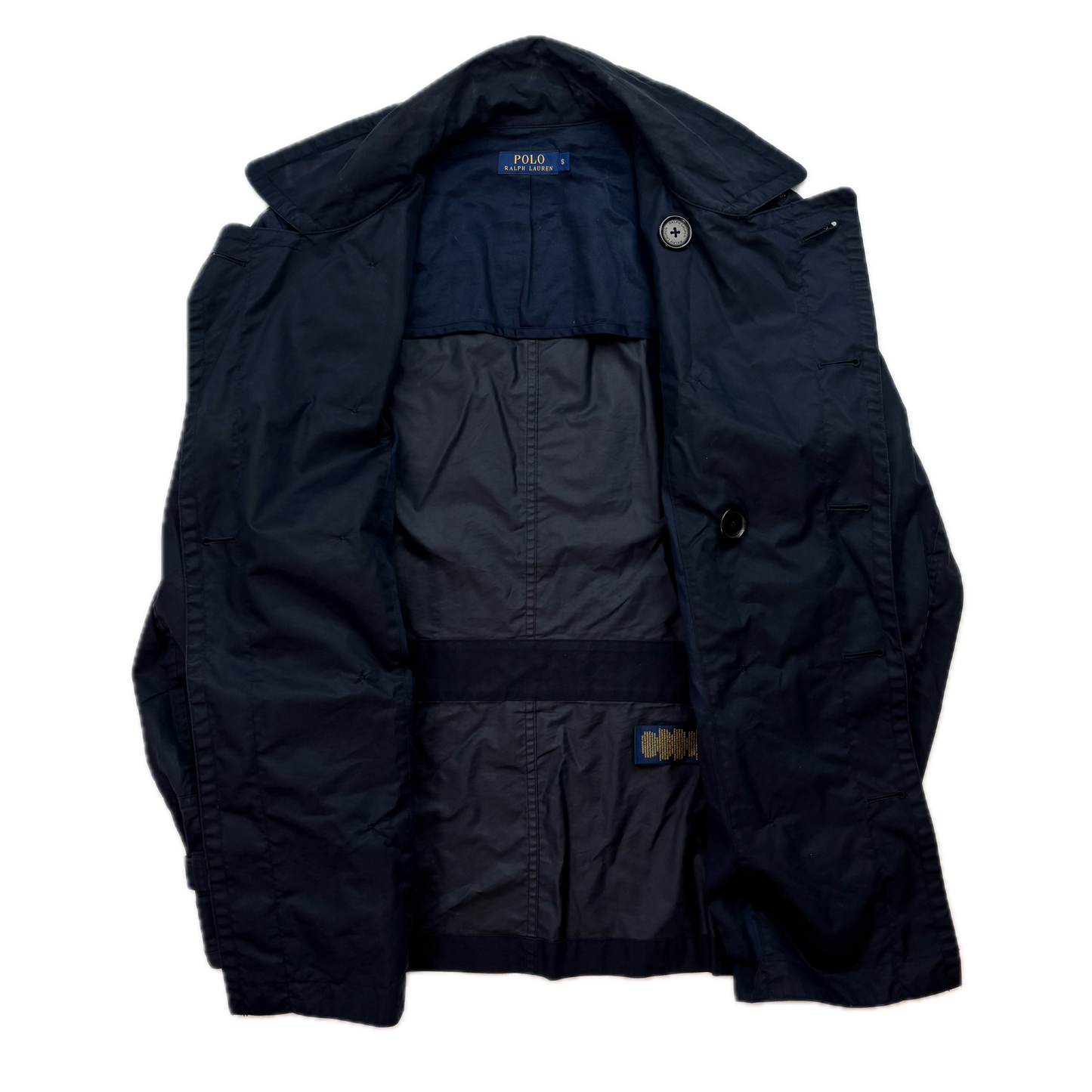 Polo Ralph Lauren Navy Utility Double Breasted Rain Mac Coat - S