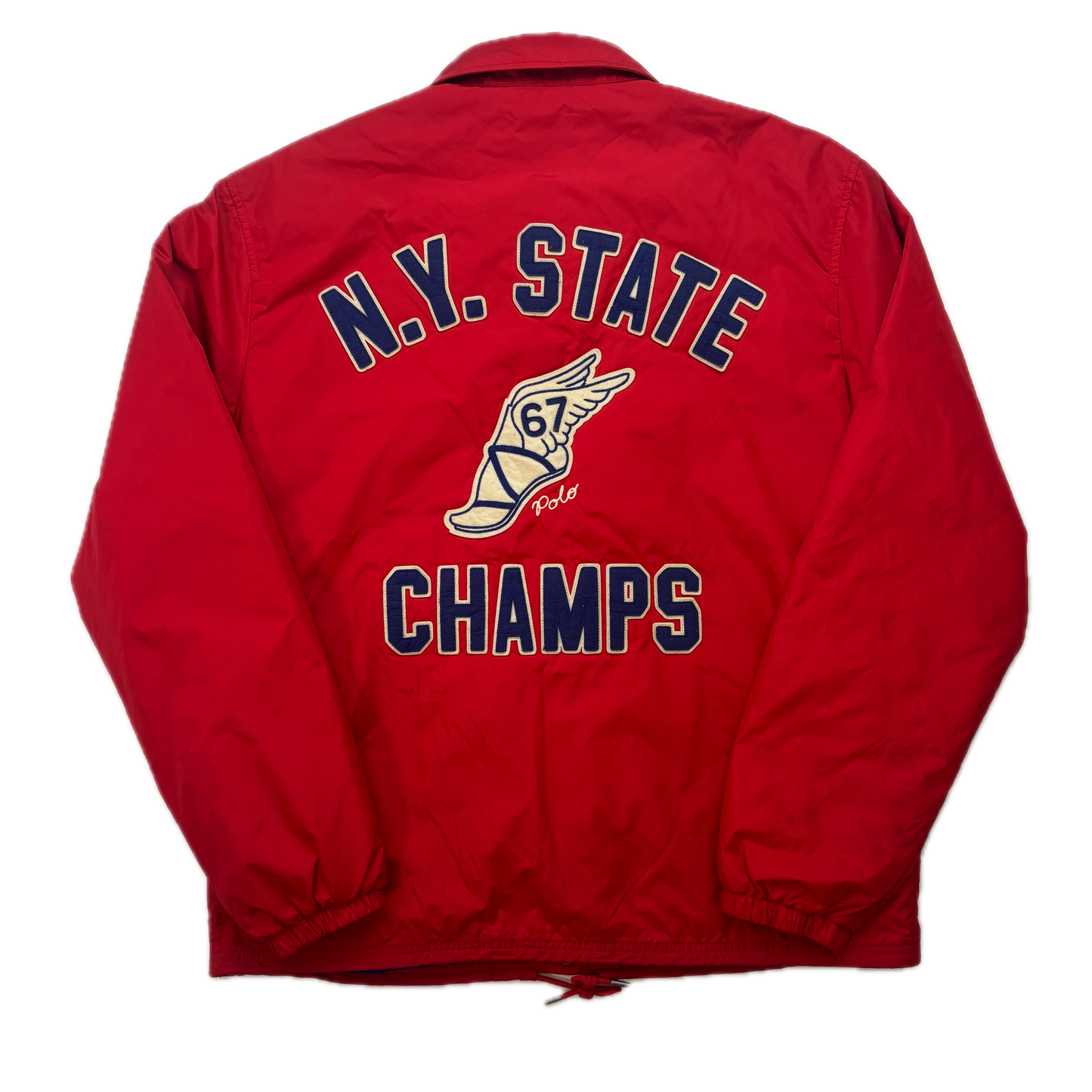 Polo Ralph Lauren Red NY State Champs Coach Jacket - L