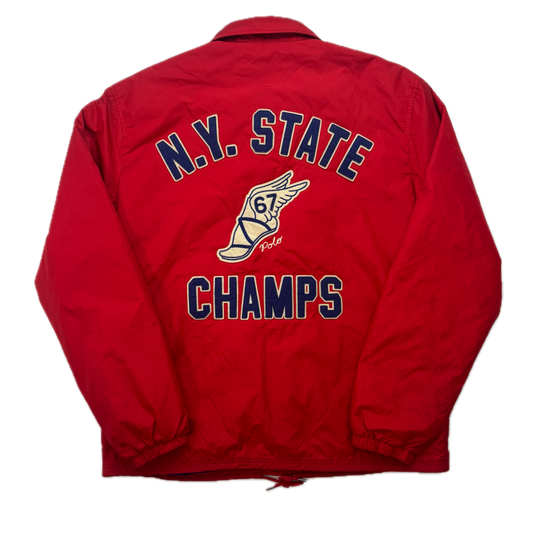 Polo Ralph Lauren Red NY State Champs Coach Jacket - L