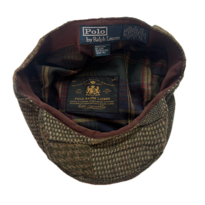 Polo Ralph Lauren Patchwork Tweed Flat Cap Newsboy Hat - S/M
