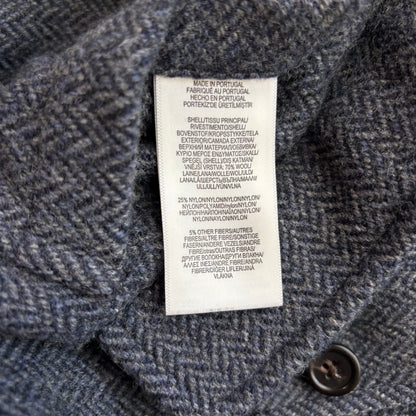 Polo Ralph Lauren Navy Blue Grey Herringbone Blazer Chore Coat (Wool Blend) - 44R