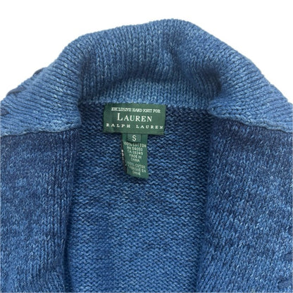 Lauren Hand Knit Blue Ombre Concho Southwestern Cardigan (Cotton) - S