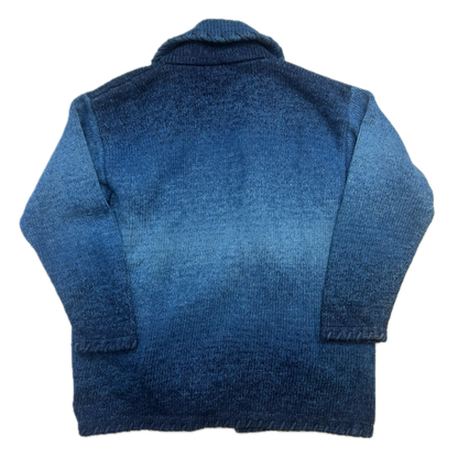 Lauren Hand Knit Blue Ombre Concho Southwestern Cardigan (Cotton) - S