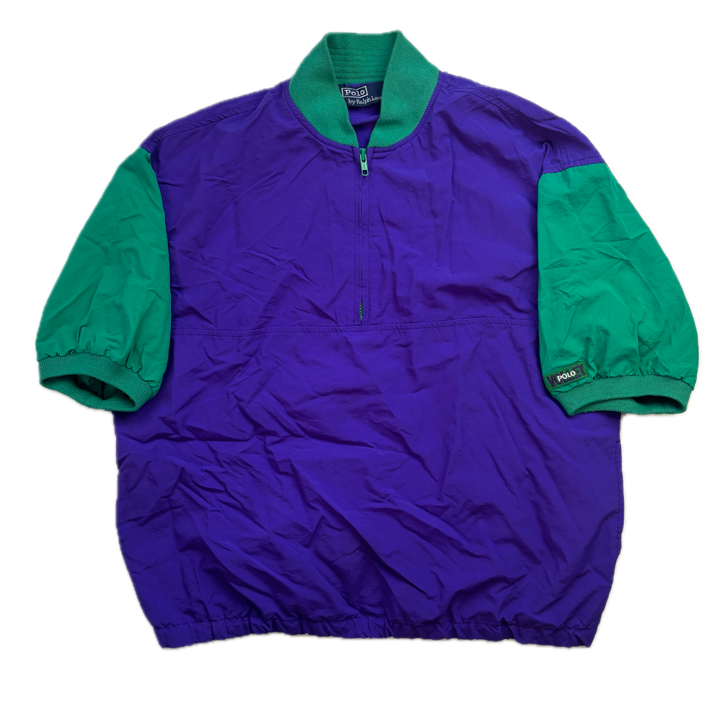 Polo Ralph Lauren Polo Volley Short Sleeve Purple Green Pullover Windbreaker - M