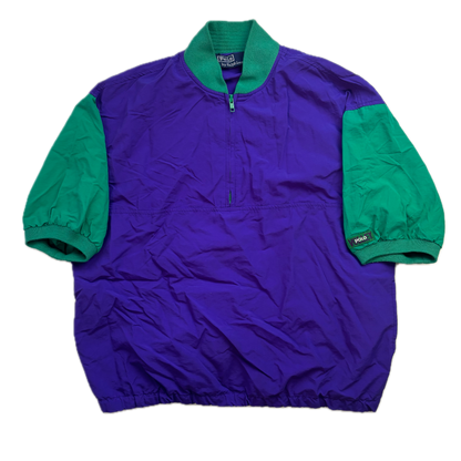Polo Ralph Lauren Polo Volley Short Sleeve Purple Green Pullover Windbreaker - M