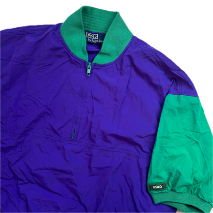Polo Ralph Lauren Polo Volley Short Sleeve Purple Green Pullover Windbreaker - M