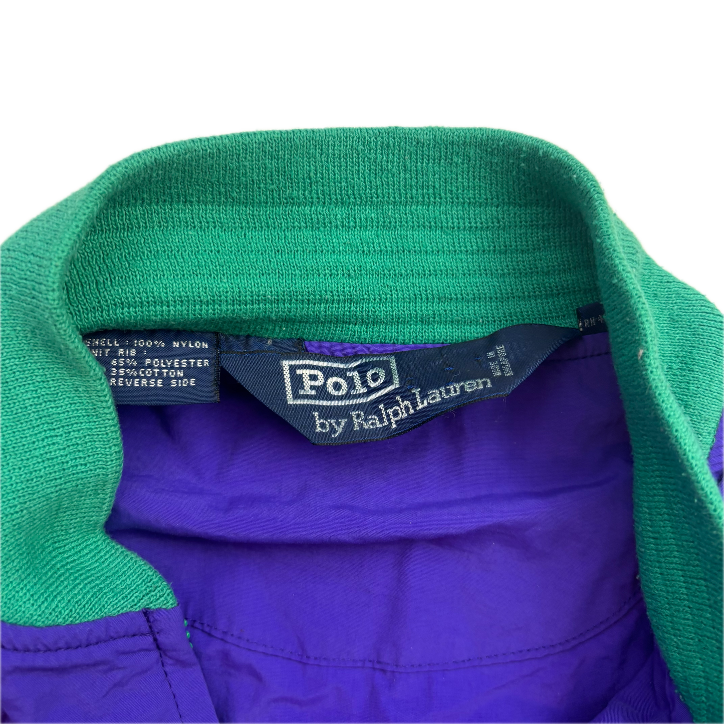 Polo Ralph Lauren Polo Volley Short Sleeve Purple Green Pullover Windbreaker - M