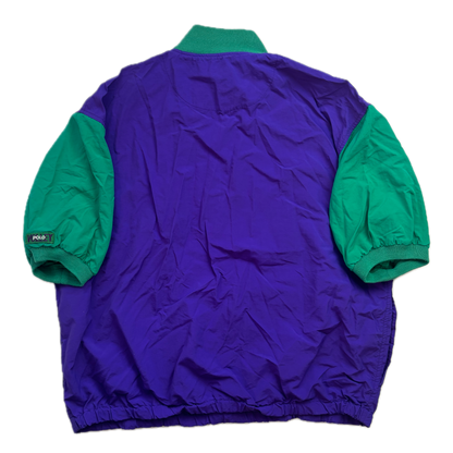 Polo Ralph Lauren Polo Volley Short Sleeve Purple Green Pullover Windbreaker - M