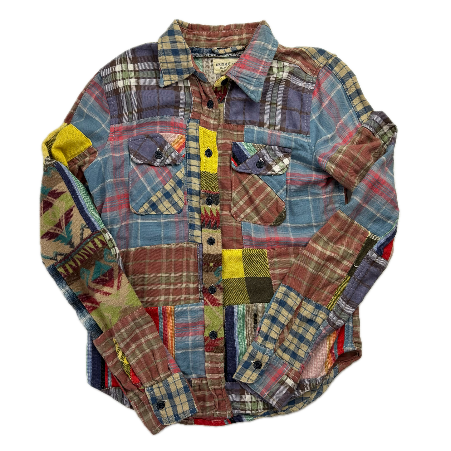 Denim & Supply Patchwork Aztec Check Shirt - XS