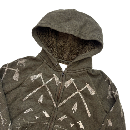 Denim & Supply Southwestern Graphic Sherpa Lined Hoodie Aztec Indian Head - L