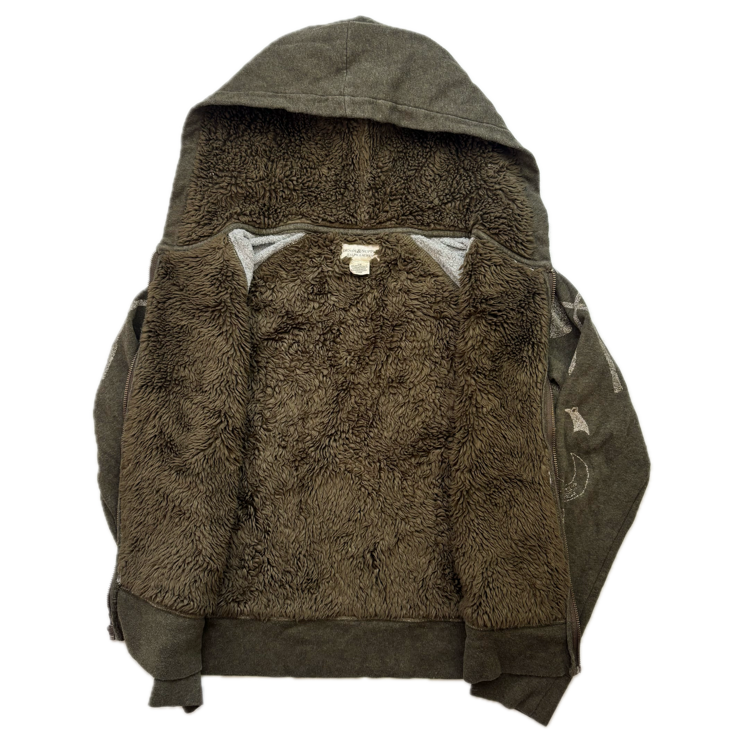 Denim & Supply Southwestern Graphic Sherpa Lined Hoodie Aztec Indian Head - L