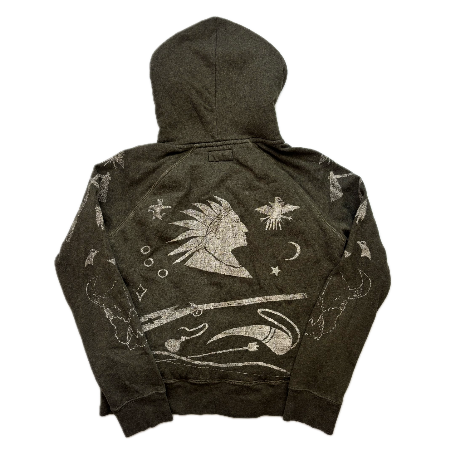 Denim & Supply Southwestern Graphic Sherpa Lined Hoodie Aztec Indian Head - L
