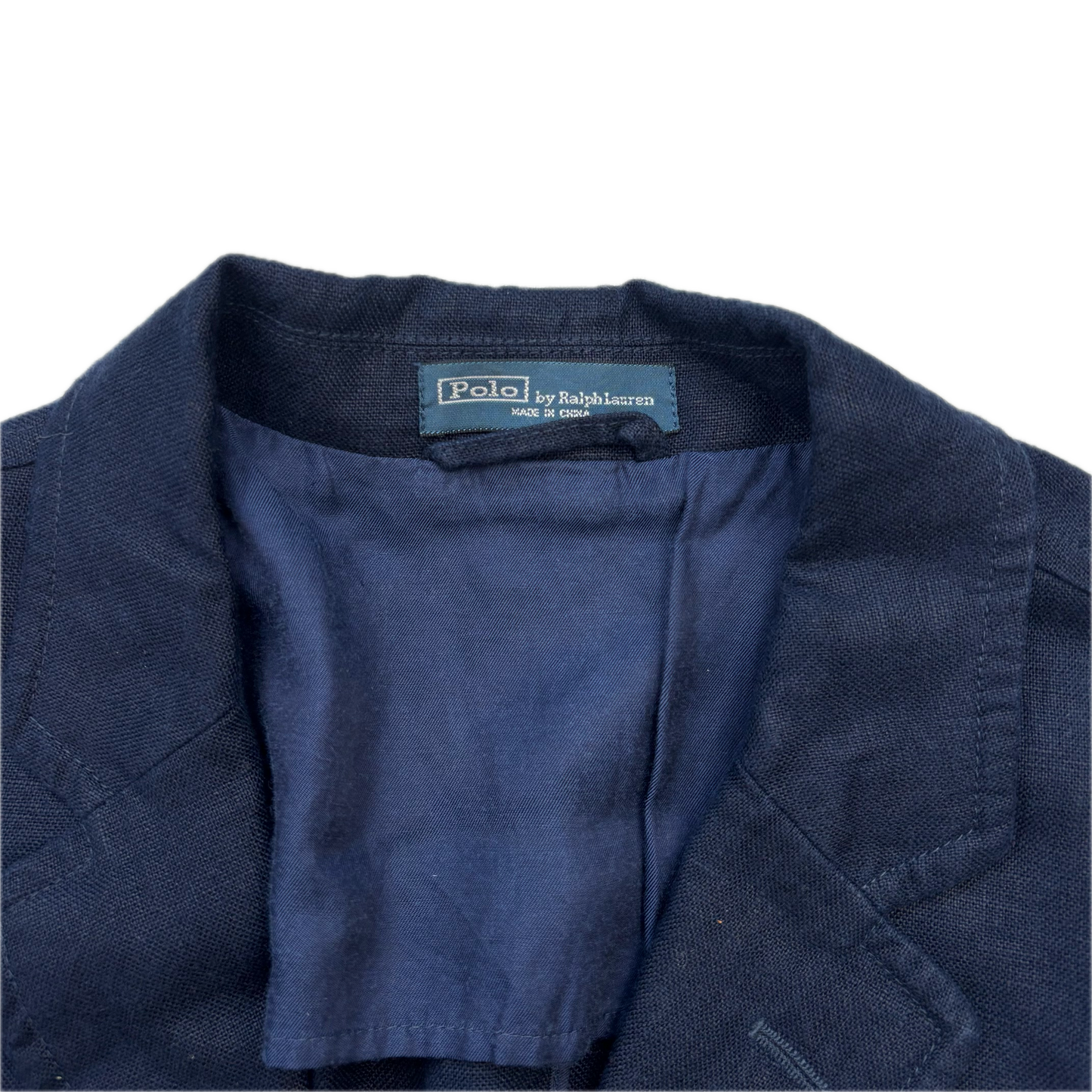 Polo Ralph Lauren Navy Rowing Crest Half Norfolk Blazer Sports Jacket (Linen) - 42R