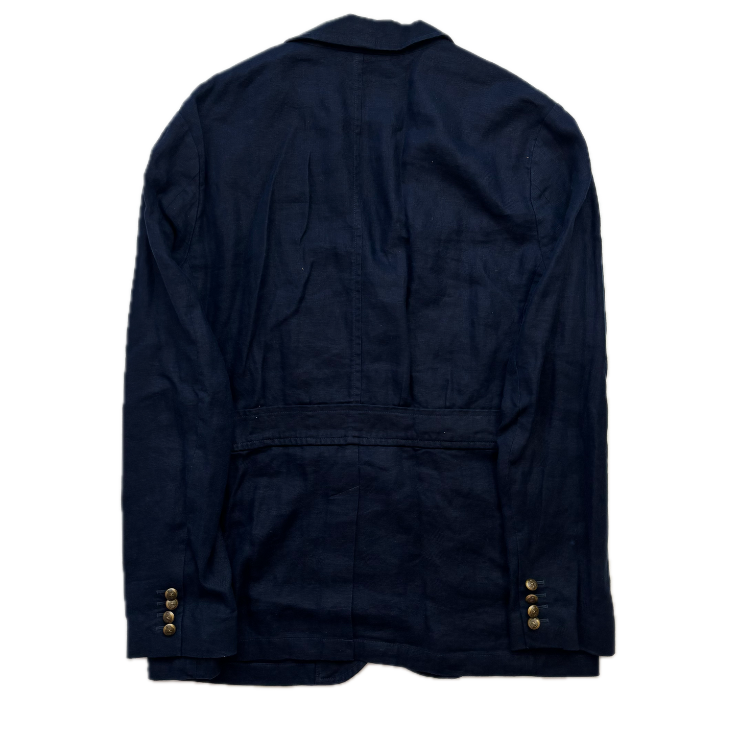 Polo Ralph Lauren Navy Rowing Crest Half Norfolk Blazer Sports Jacket (Linen) - 42R