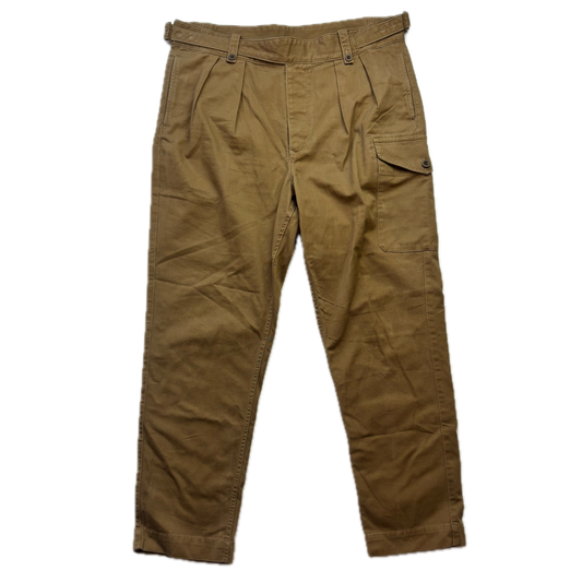 Polo Ralph Lauren Tan Officer Ghurka Military Trouser Chino Pants Relaxed Fit - 36x32