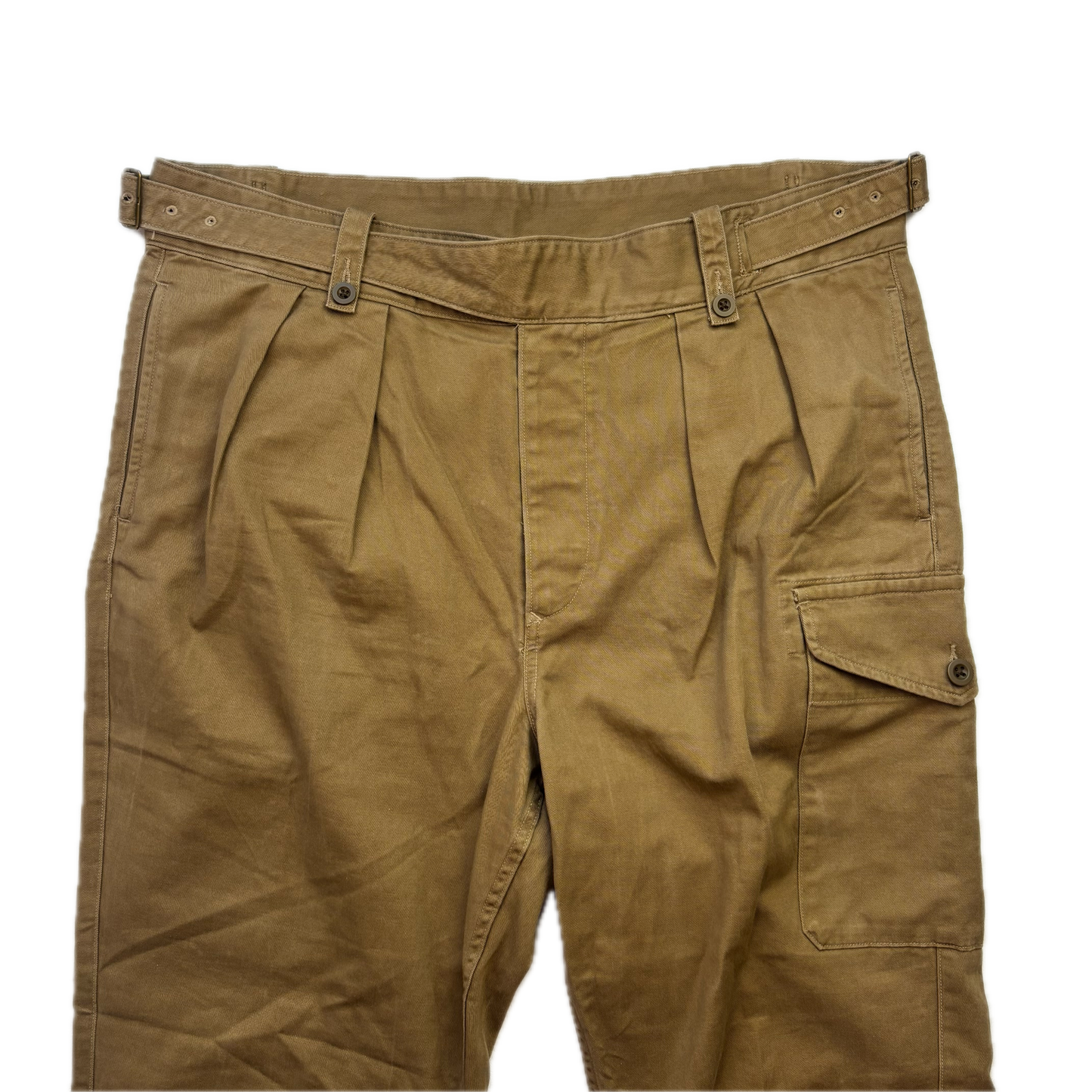 Polo Ralph Lauren Tan Officer Ghurka Military Trouser Chino Pants Relaxed Fit - 36x32